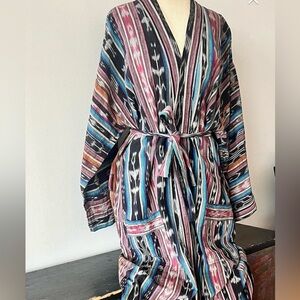 Vintage long IKAT cotton robe, unisex. Good used condition.